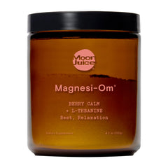 Moon Juice Magnesi-Om powder bottle shows convenient nightly magnesium support