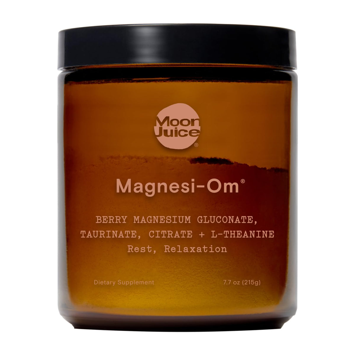 Moon Juice Magnesi-Om bottle with berry label supports daily calm.