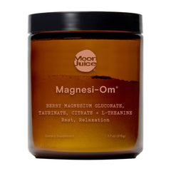 Moon Juice Magnesi-Om bottle with berry label supports daily calm.