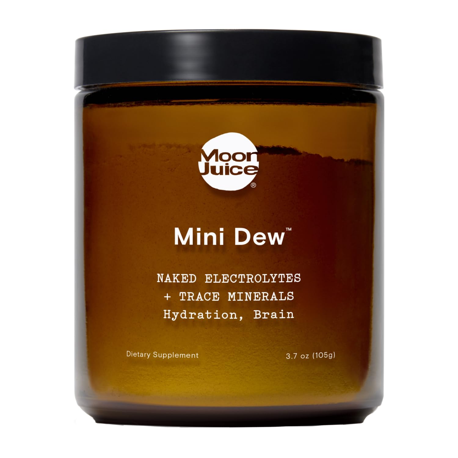Moon Juice Mini Dew electrolytes powder bottle ready for hydration on the go.