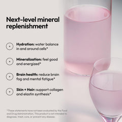 Moon Juice Mini Dew dissolving in water for refreshing hydration