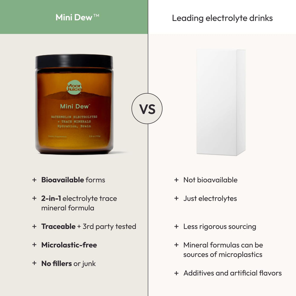 Moon Juice Mini Dew zero sugar electrolyte blend for clean energy
