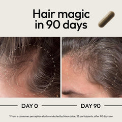 Moon Juice SuperHair ashwagandha blend imagery for stress support