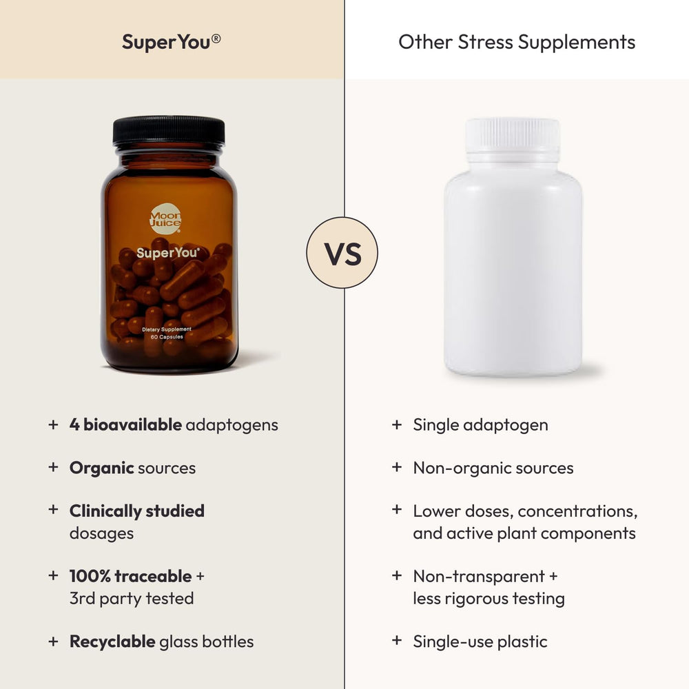 Moon Juice SuperYou amla and shatavari capsules emphasizing mood and energy support.