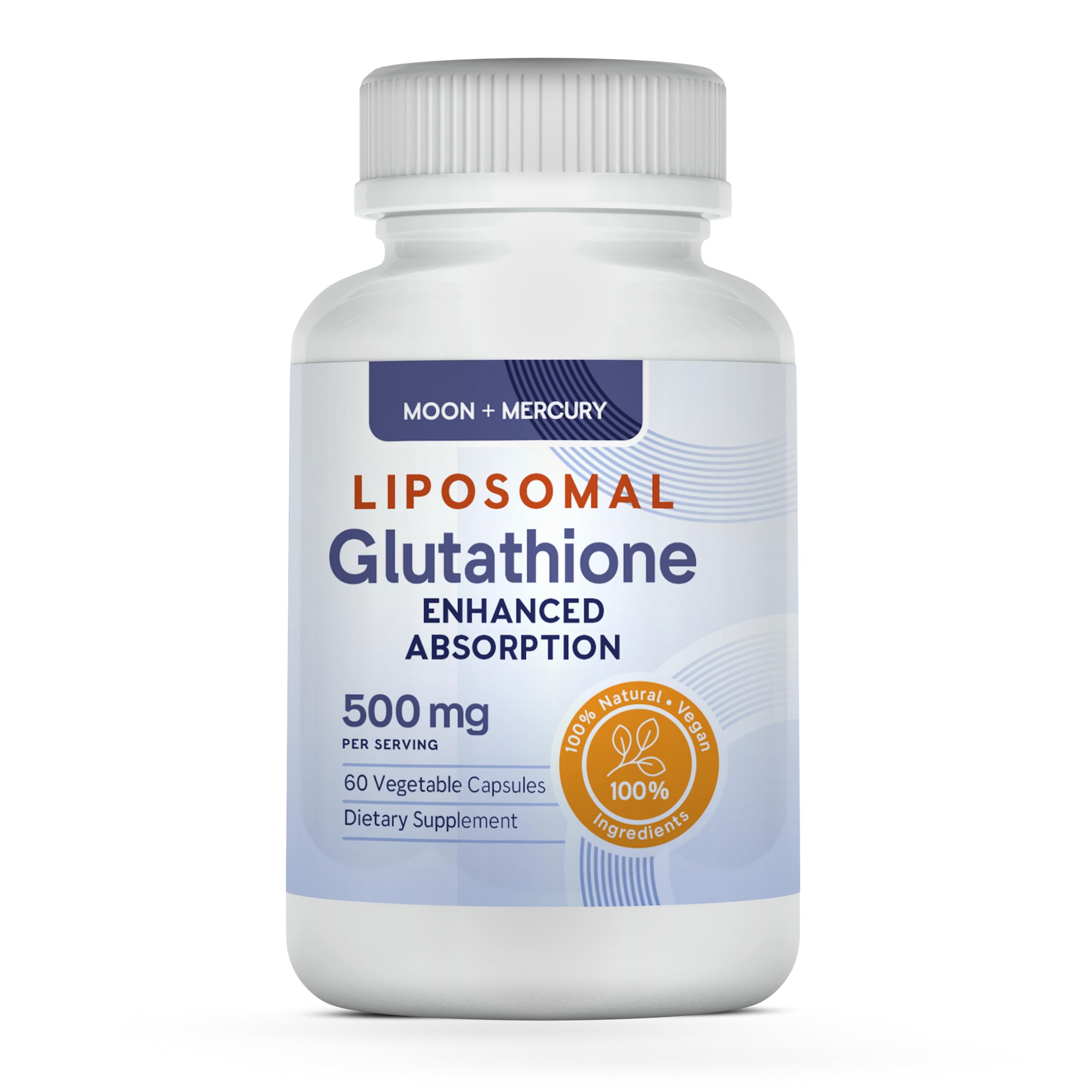 Moon + Mercury liposomal glutathione bottle for daily immune support