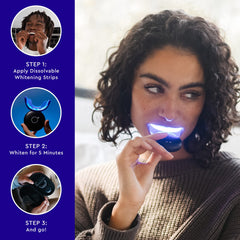 MOON blue light activates whitening for brighter results.