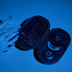 MOON setup in use shows convenient 5-minute whitening session.