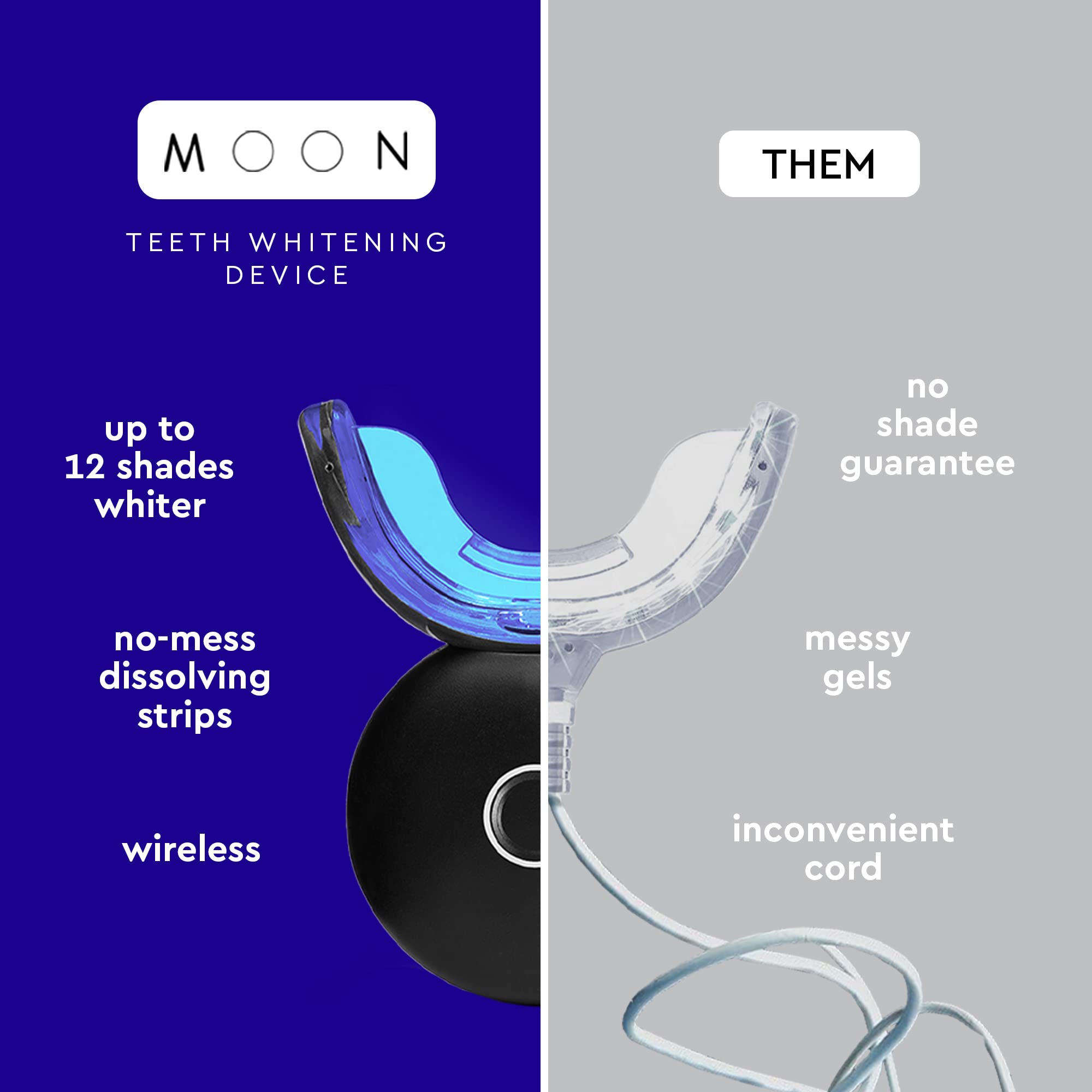 MOON peppermint strips packaging with easy, mess-free application.