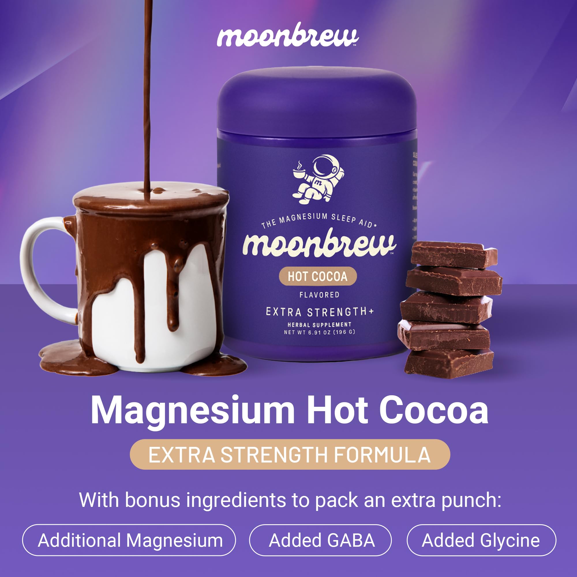 MoonBrew chamomile, GABA, and L-Theanine imagery for relaxation