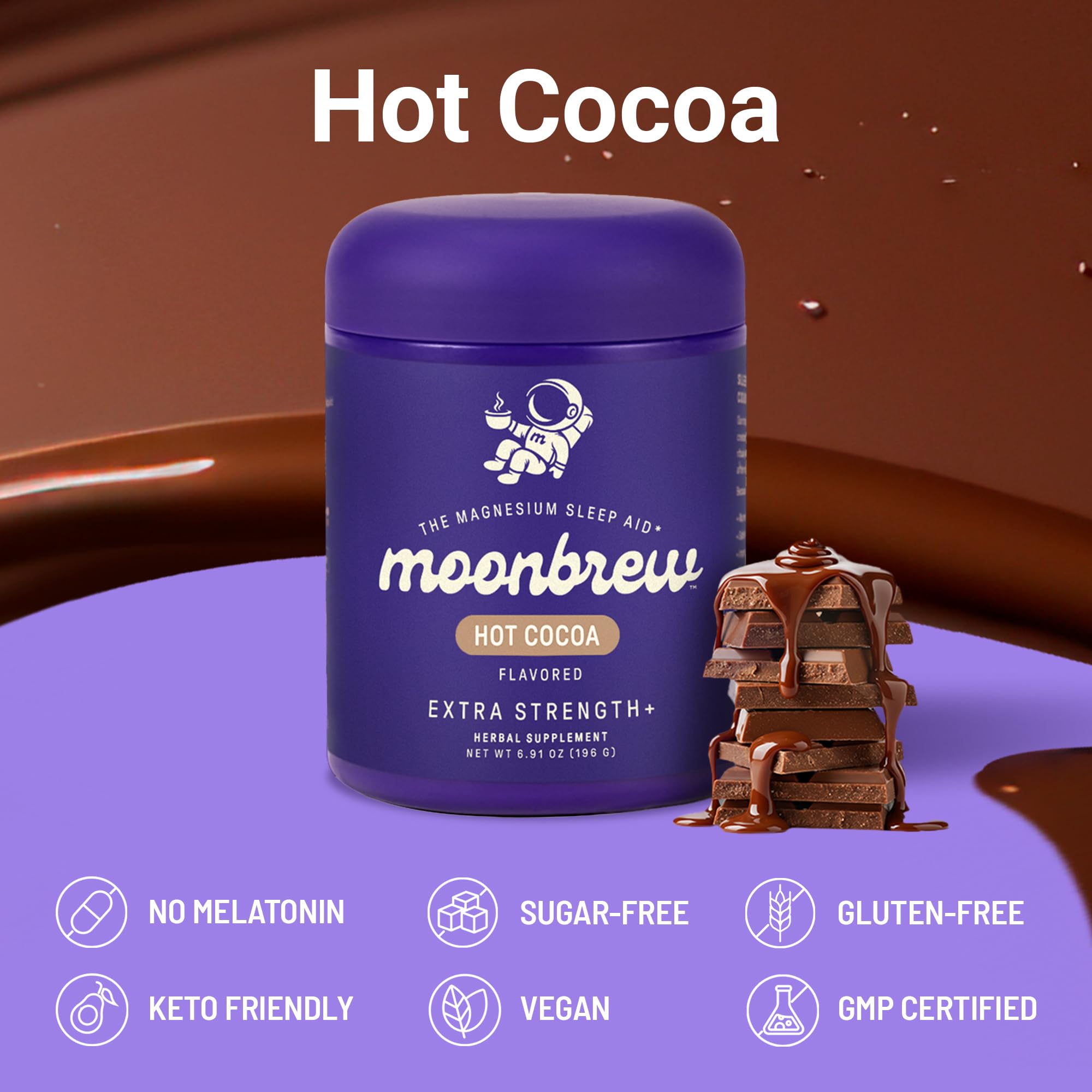 Zinc glycinate label close-up on MoonBrew packaging