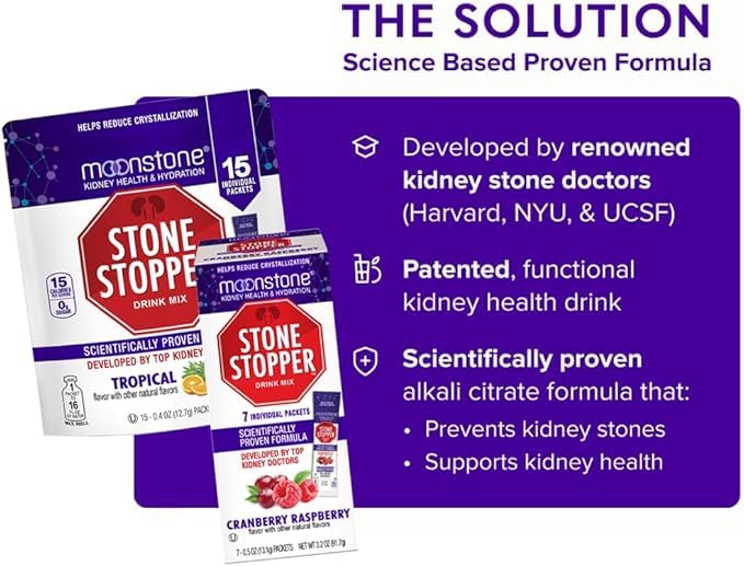 Moonstone Stone Stopper Drink Mix Cranberry Raspberry: convenient electrolyte solution for daily hydration.