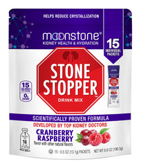 Moonstone Stone Stopper Drink Mix bottle with Cranberry Raspberry flavor for hydration support