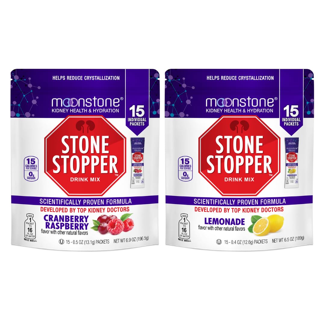Moonstone Stone Stopper drink mix being poured from a bottle for hydration support.