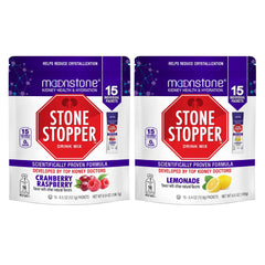 Moonstone Stone Stopper drink mix being poured from a bottle for hydration support.