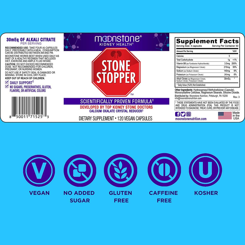 Moonstone Stone Stopper in morning routine setup for kidney health