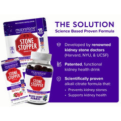 Moonstone Stone Stopper packaging showing no sugar added badge.
