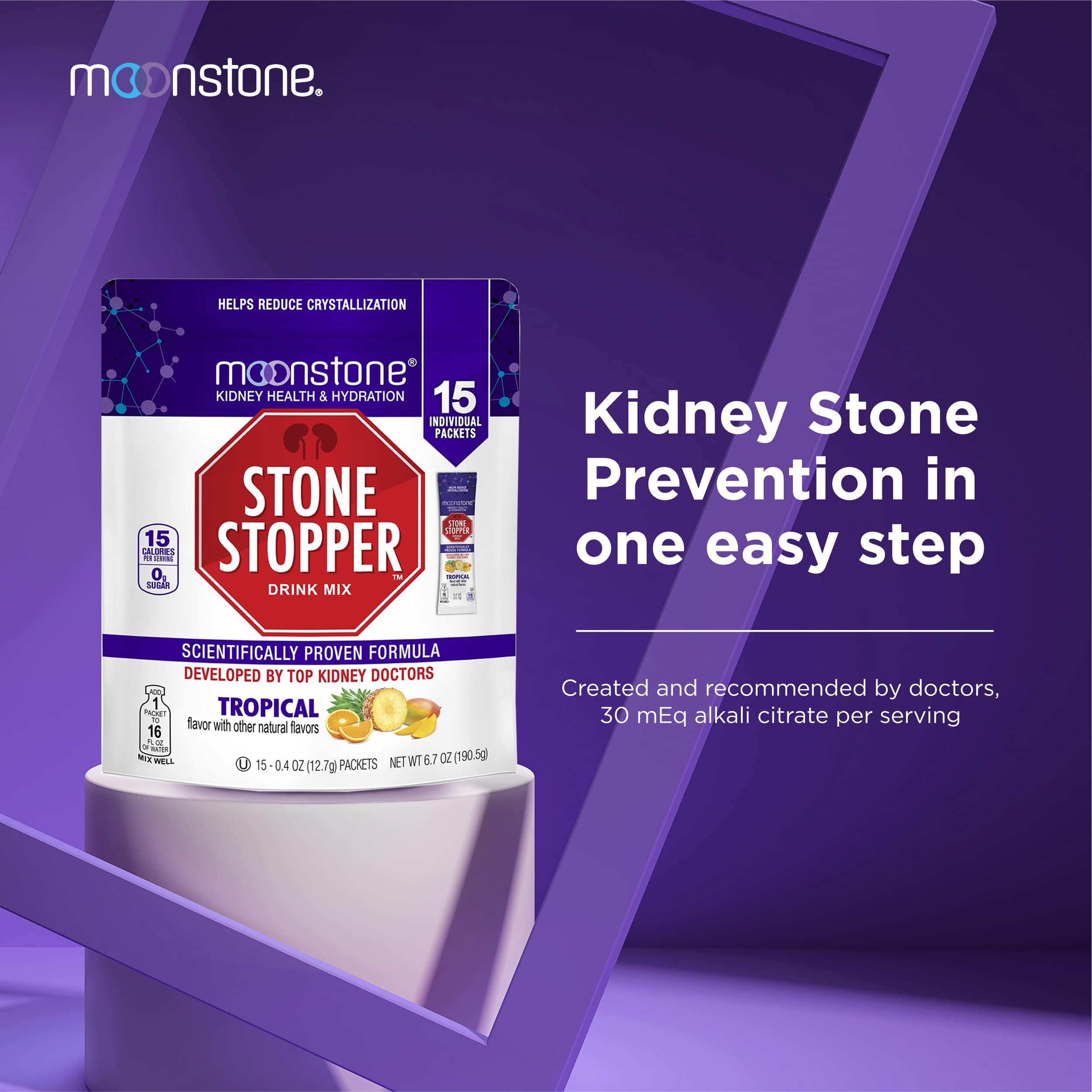 Moonstone Stone Stopper tropical drink mix being poured for easy hydration.