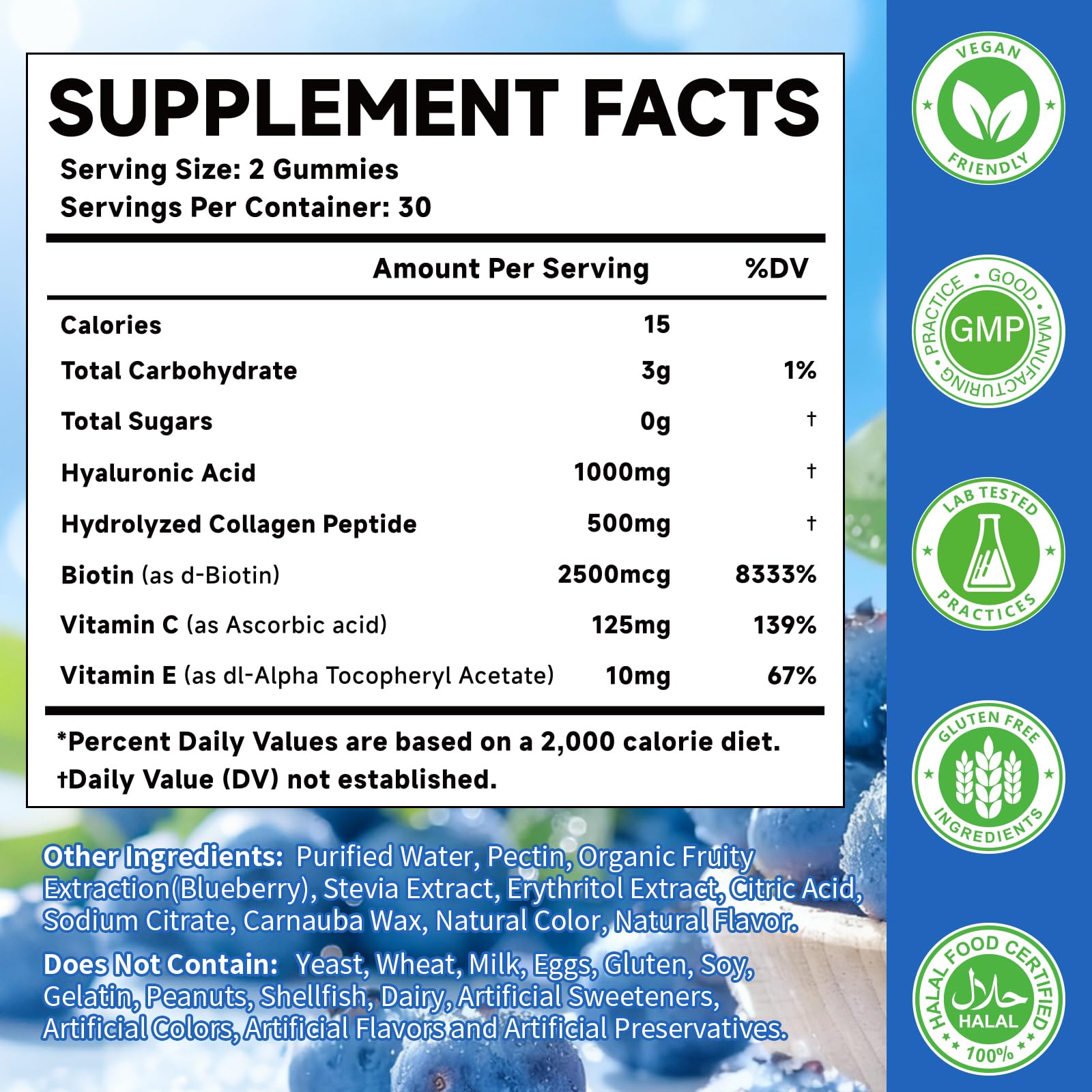 MOORGUMY Blueberry-flavored gummies closeup highlights tasty, convenient supplementation.