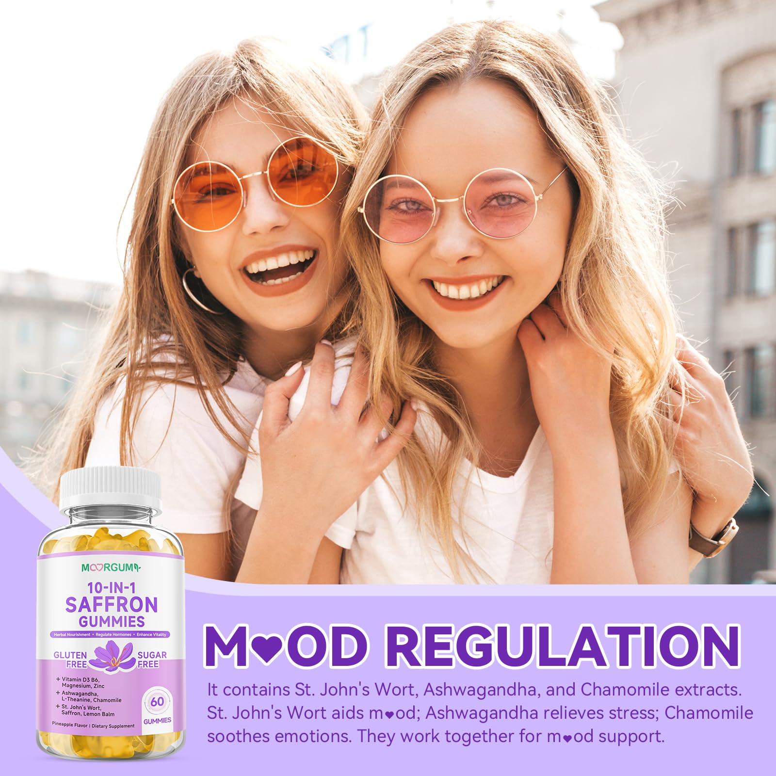 MOORGUMY saffron gummies ashwagandha-l-theanine focus support