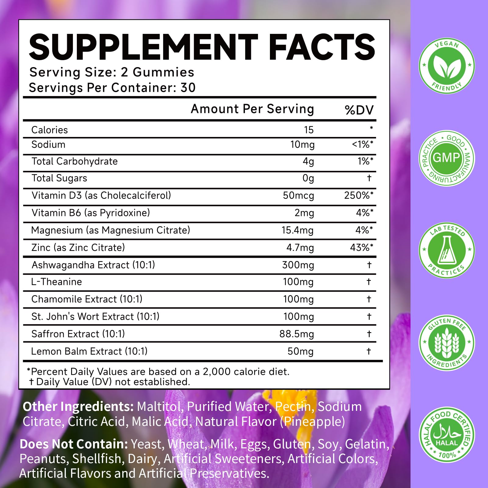MOORGUMY saffron gummies bottle closeup highlighting quality ingredients