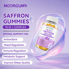 MOORGUMY saffron gummies serving dose demonstrating daily intake