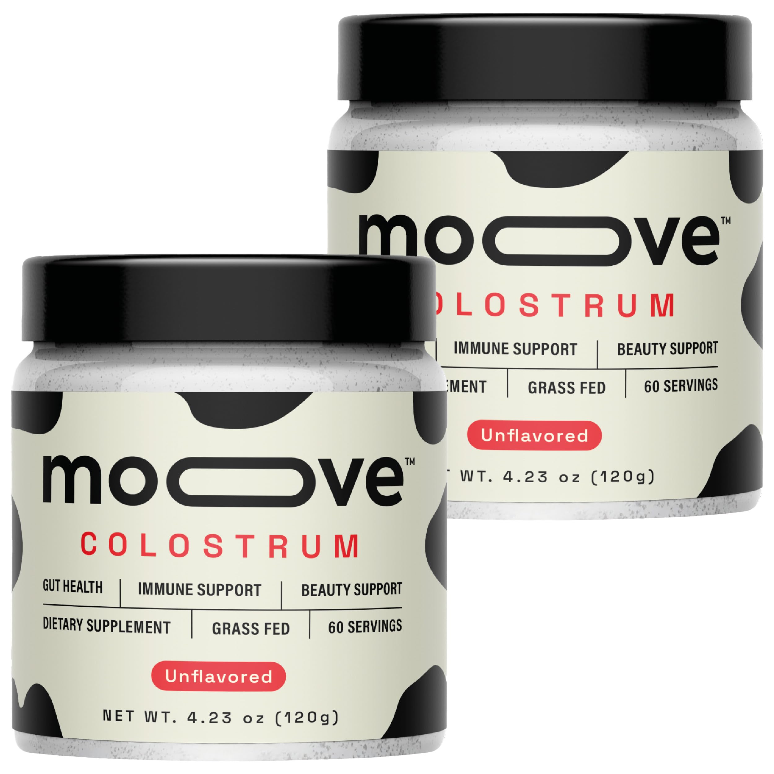 MOOVE Bovine Colostrum Powder unflavored bottle for daily wellness support