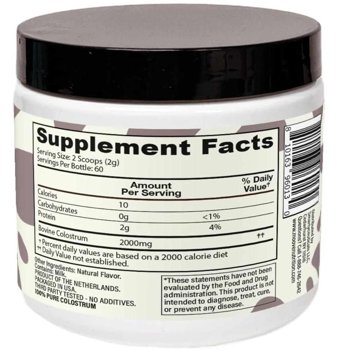 MOOVE clean-label vanilla colostrum powder with no fillers
