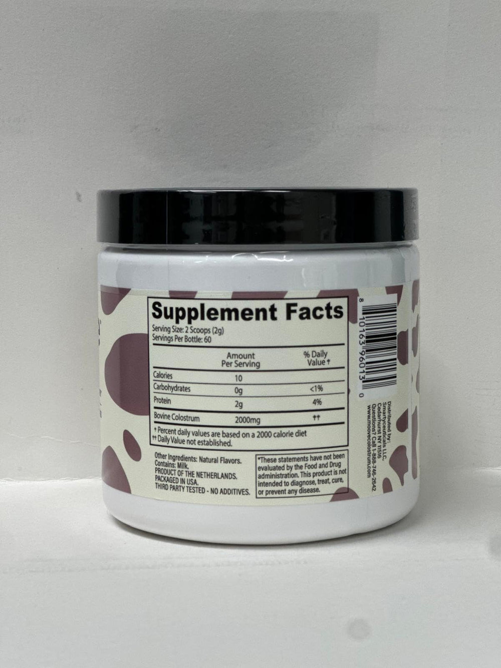 MOOVE smooth mix colostrum powder blends effortlessly into drinks.