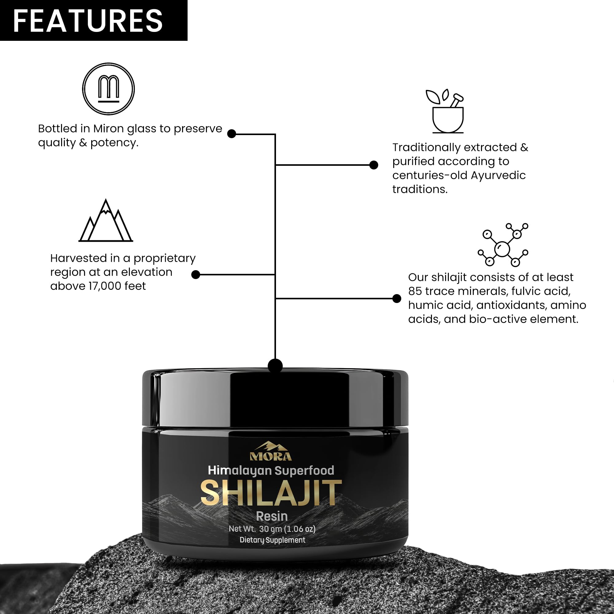 MORA IMPEX Resin contains 85+ trace minerals for holistic rituals