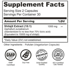 MORA IMPEX Well Being Mora Shilajit label detail highlights ingredients.