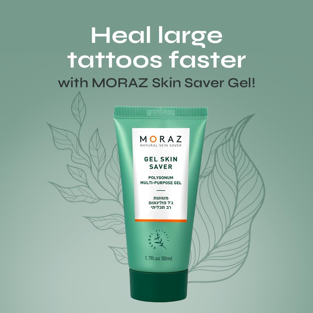 Hands applying Moraz Skin Saver Gel on sun-exposed skin for relief.