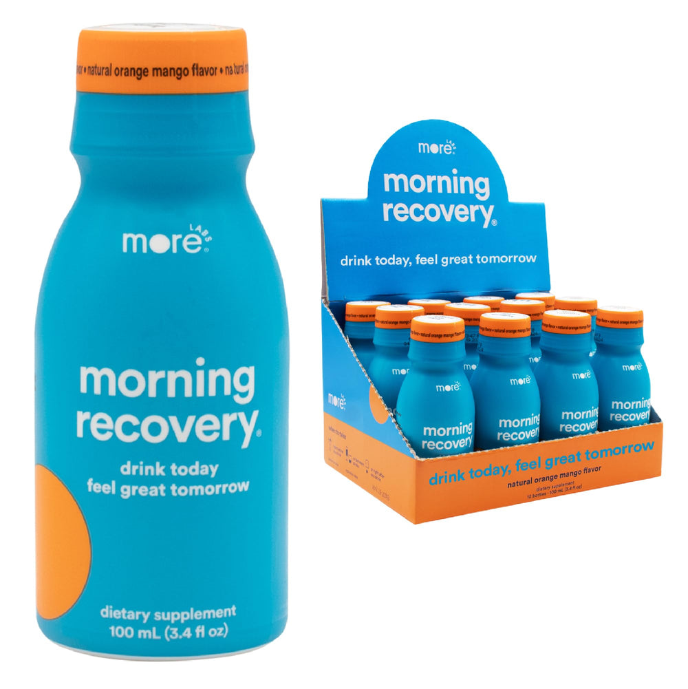 More Labs Morning Recovery bottle front view for quick post-drinking hydration
