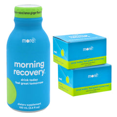 More Labs Morning Recovery bottle front view highlighting hydration-friendly design