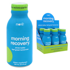 More Labs Morning Recovery bottle with lemon-ginger, ideal for hydration during social drinking
