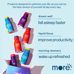 More Labs Morning Recovery bottle side view showing compact design