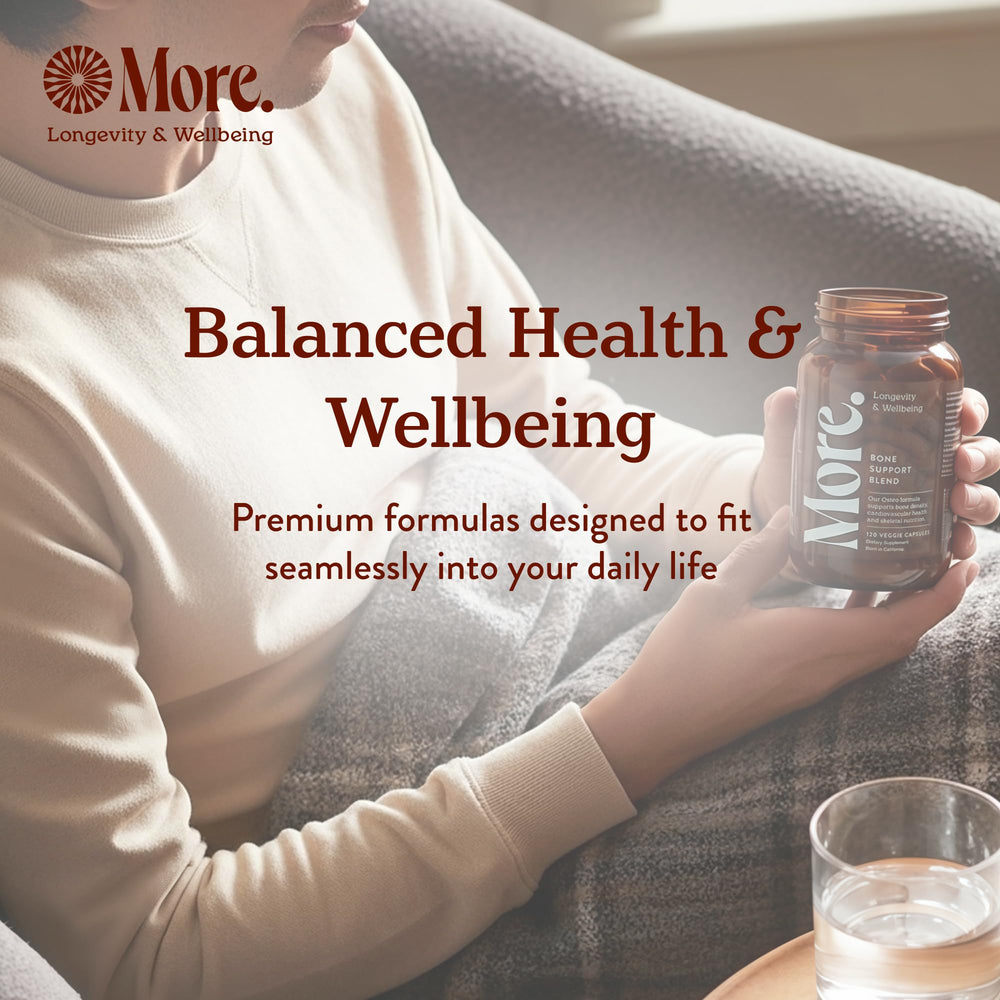 More Longevity Wellbeing third-party testing seal emphasizes safety and consistency.