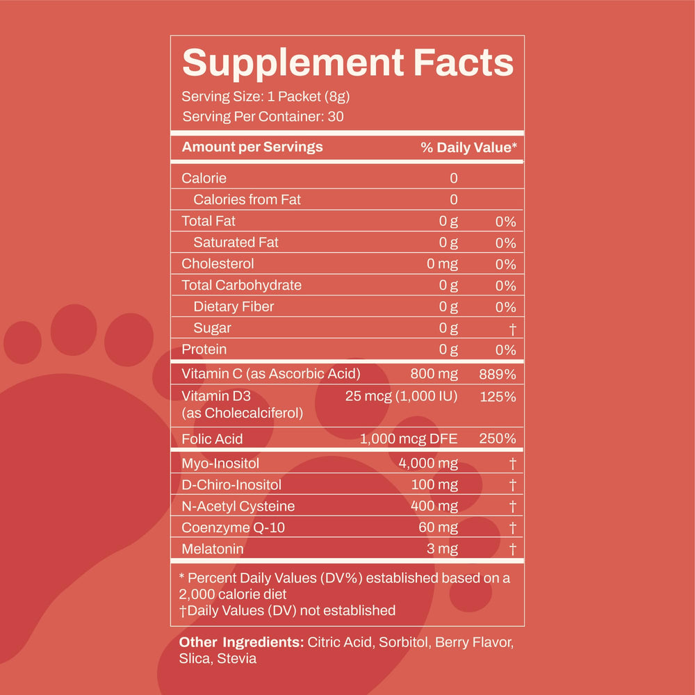MoreBabies Myo-Inositol and D-Chiro Inositol 40:1 visual highlighting ratio.