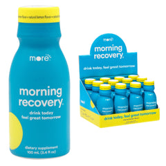 More Labs Morning Recovery lemon bottle for on-the-go hydration.