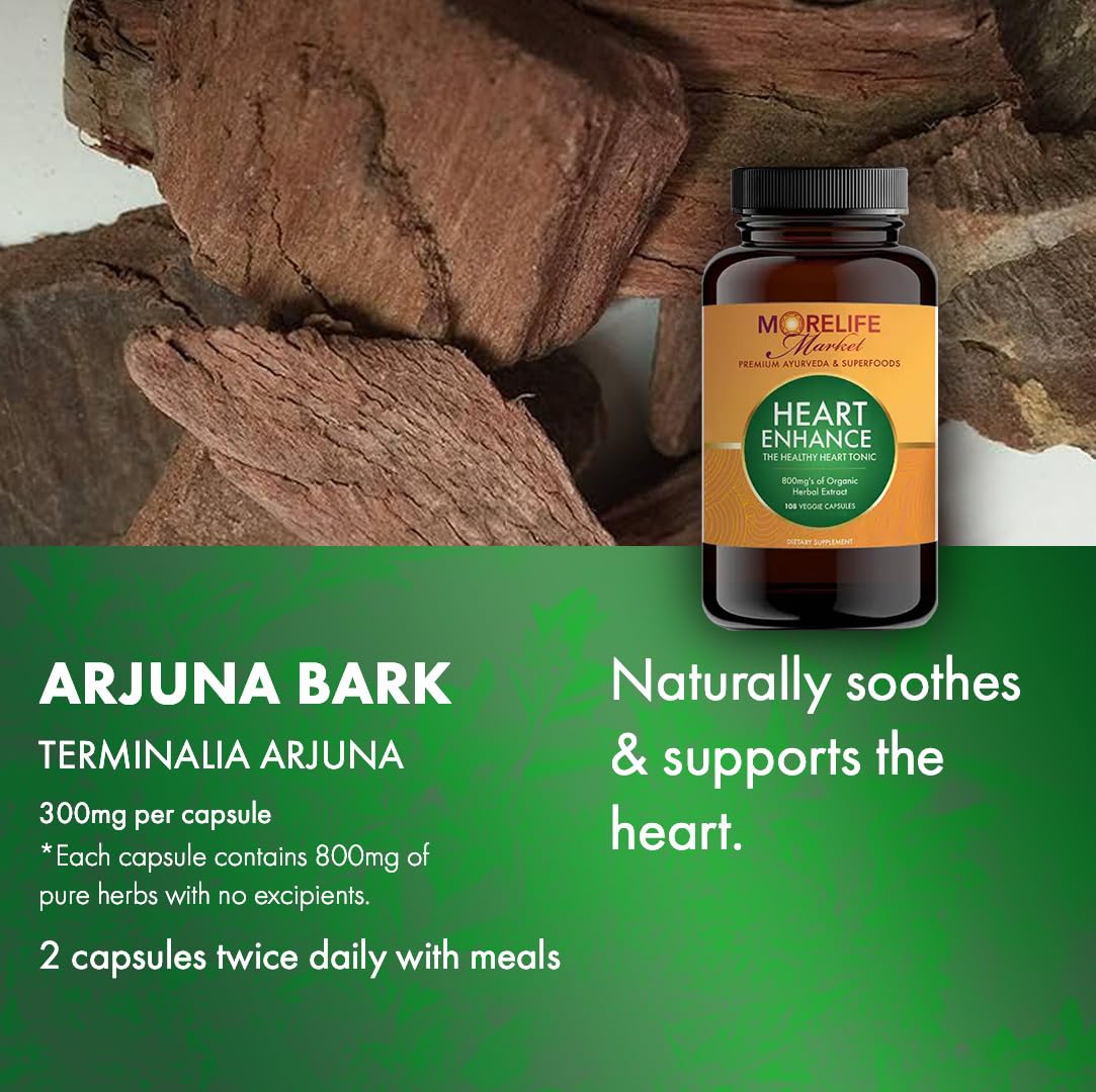 MoreLife Market Heart Enhance capsules shown as a simple daily routine