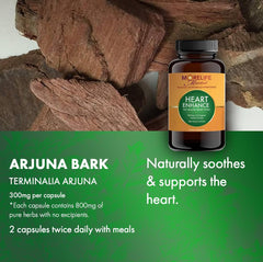 MoreLife Market Heart Enhance capsules shown as a simple daily routine