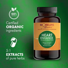 Heart Enhance ingredients arjuna, amla, guggulu, and ashwagandha highlighted