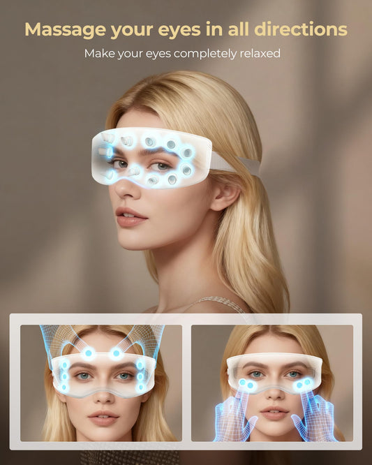 Morfone Eye Massager cooling mode reduces puffiness and tension.