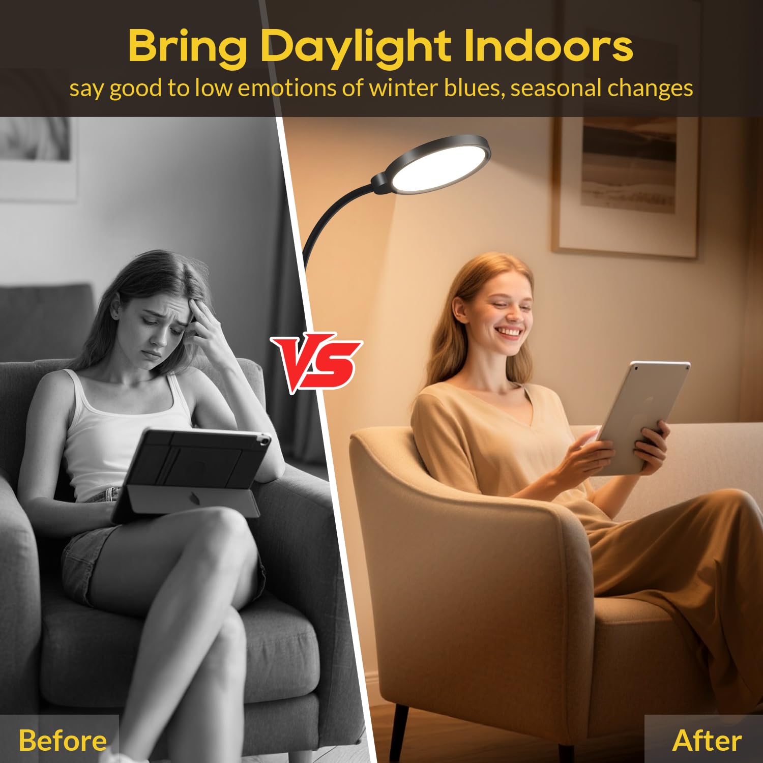 Morfone Light Therapy Lamp provides UV-free light up to 11,000 lux