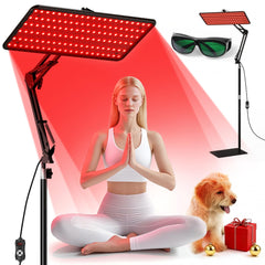 Morfone red light therapy panel front view illustrates tri-wavelength coverage for skin and wellness