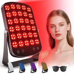 Morfone red light therapy panel front view with four wavelength LEDs for facial use