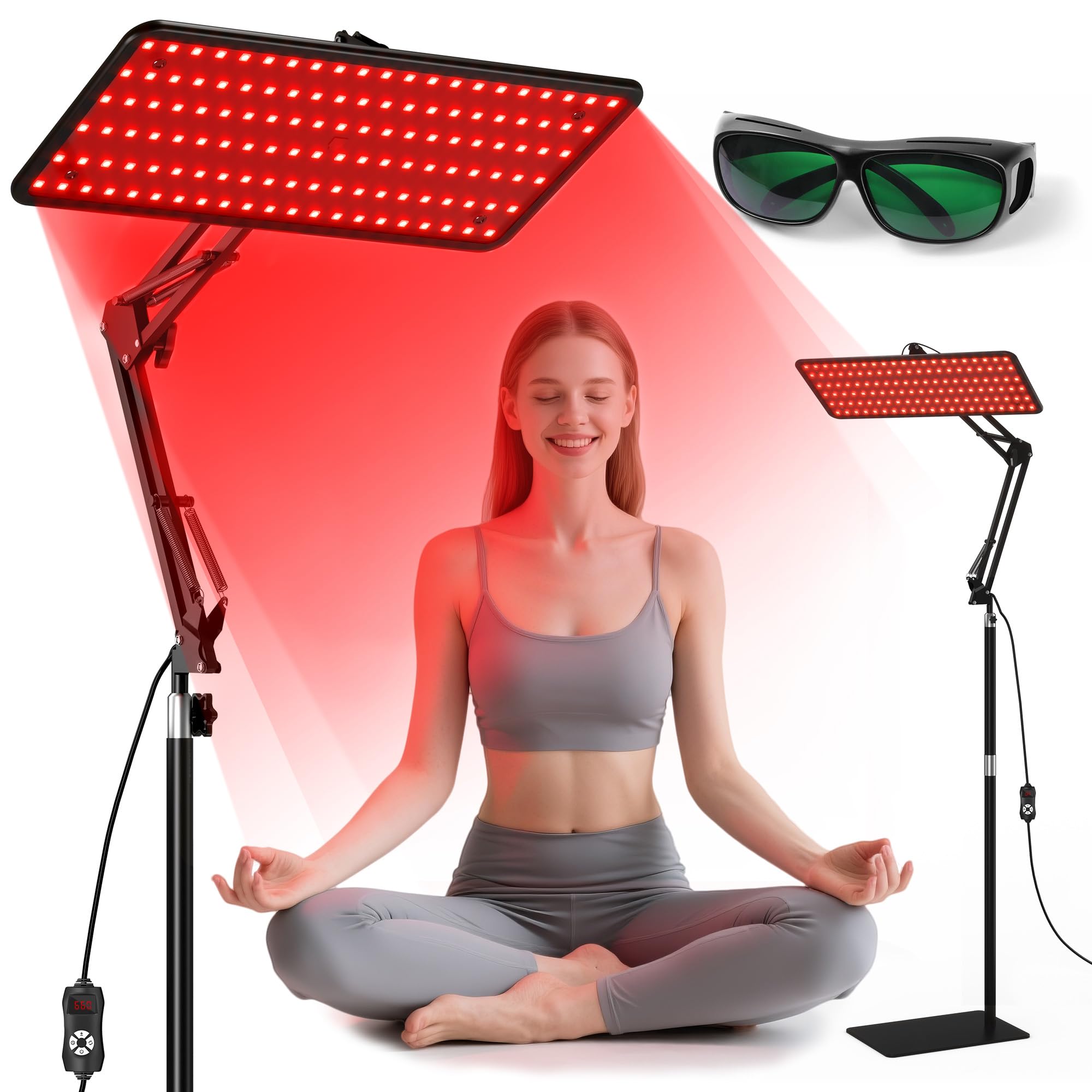 Morfone red light panel enables full-body at-home wellness sessions.