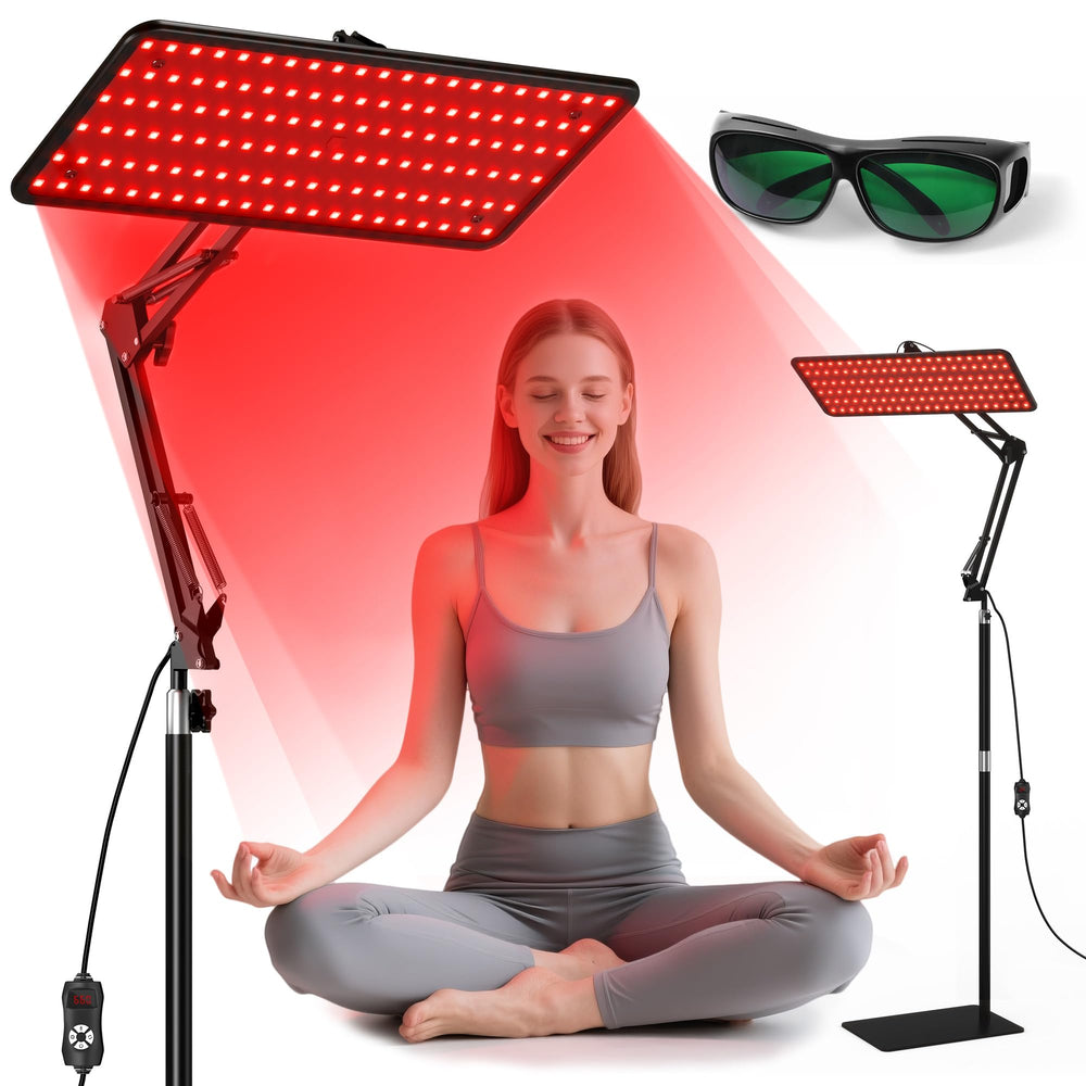 Morfone red light panel enables full-body at-home wellness sessions.
