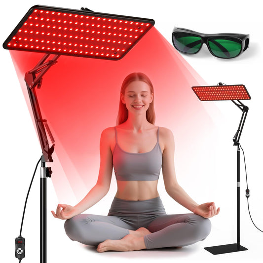 Morfone red light panel enables full-body at-home wellness sessions.