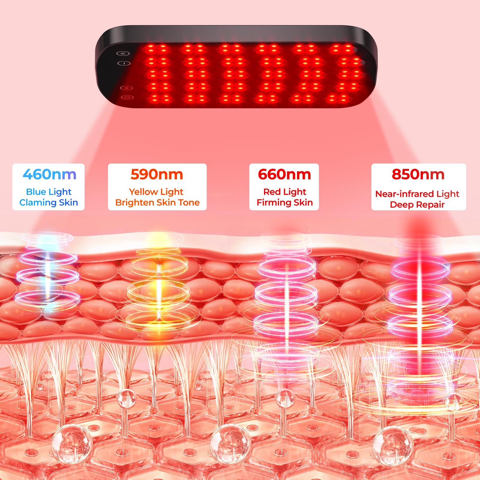 Morfone red light therapy panel on adjustable stand for versatile positioning