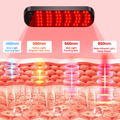 Morfone red light therapy panel on adjustable stand for versatile positioning